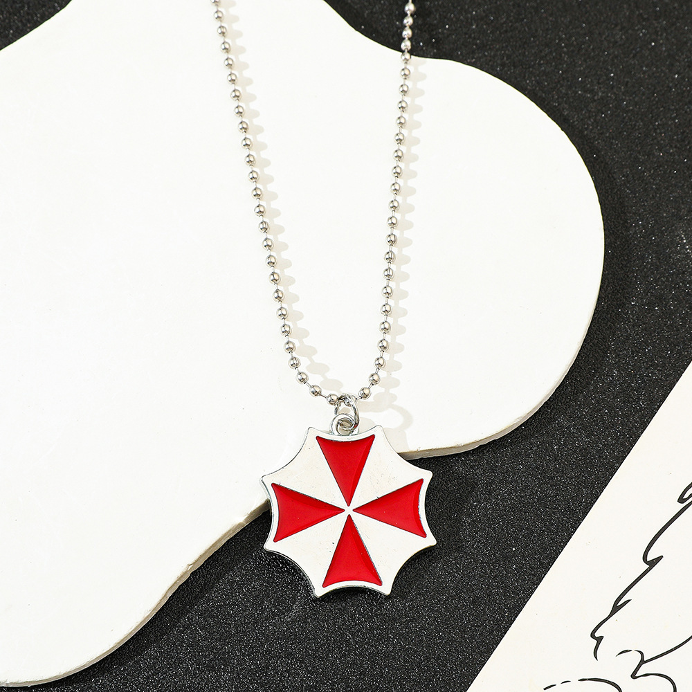 Vintage Collectible Item - สร้อยคอจี้ร่มสีแดงสไตล์วินเทจ เครื่องประดับสุดเท่ห์ ของสะสมสำหรับแฟนๆ