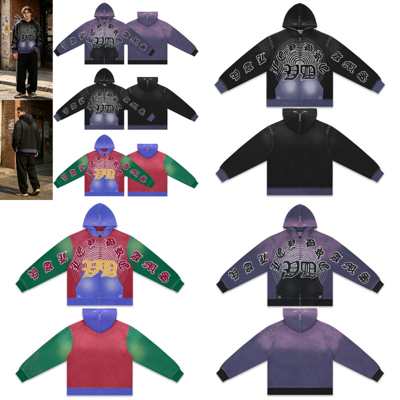 Vintage Collectible Shop - แฟชั่นสตรีทสไตล์อเมริกันสำหรับผู้ชายและผู้หญิง เสื้อคาร์ดิแกนซิป VALE ทรงหลวม คอลเลคชั่นใหม่ฤดูใบไม้ร่วง-ฤดูหนาว สไตล์เรโทรวินเทจ