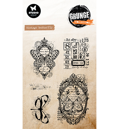 Collectible Vintage Greeting Cards - ชุดแม่พิมพ์ลายผีเสื้อวินเทจสไตล์กรันจ์ คอลเลคชั่น 2025 สำหรับตกแต่งสมุดภาพ ไดอารี่ งานปั๊มนูน