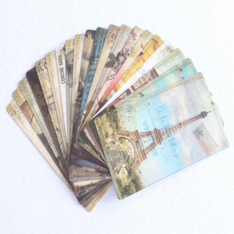 Collectible Vintage Greeting Cards - ใหม่ 32Pcs Vintage อาคารที่มีชื่อเสียง Retro Retro