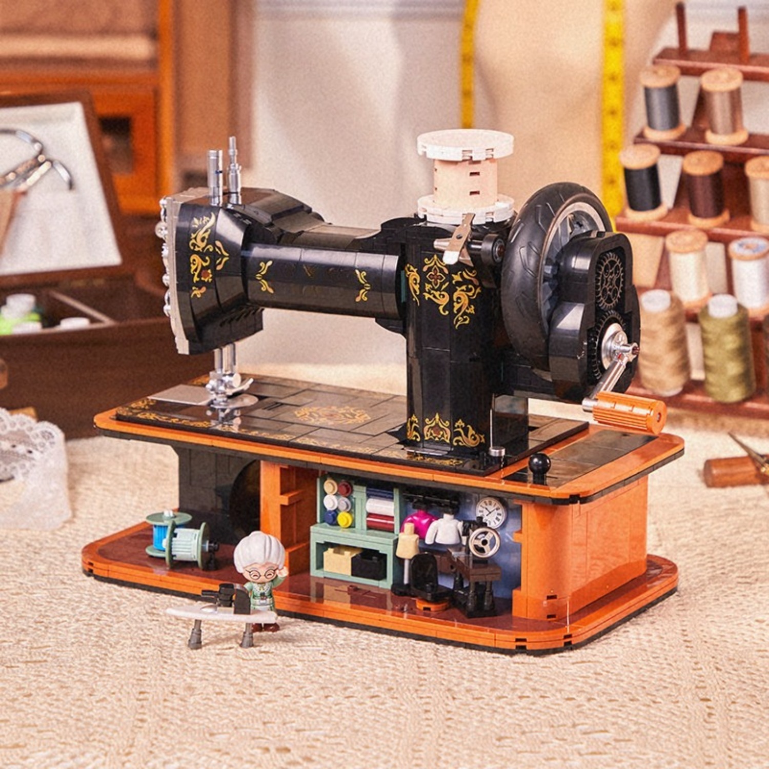 เครื่องจักรเย็บผ้าแบบมือหมุนสไ - Vintage Collectible Shop บทวิจารณ์และราคา