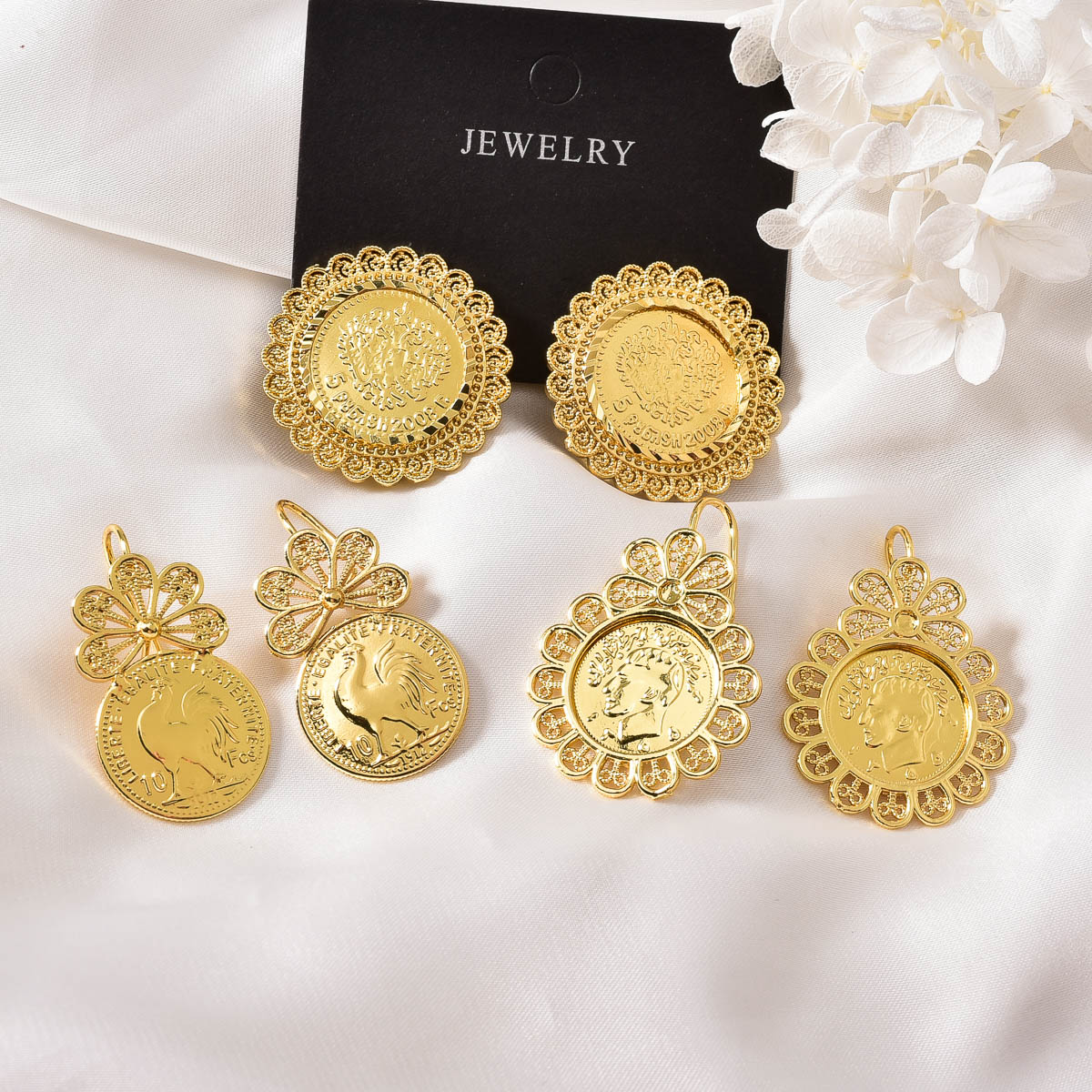ต่างหูแบบห้อยเหรียญเหรียญทองคำ - Vintage Collectible Coins บทวิจารณ์และราคา