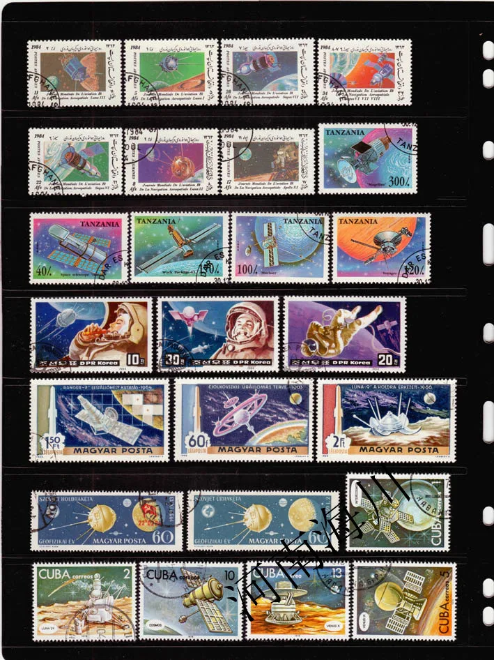 100 ที่แตกต่างกันด้านนอกแสตมป์ - Collectible Vintage Postage Stamps บทวิจารณ์และราคา