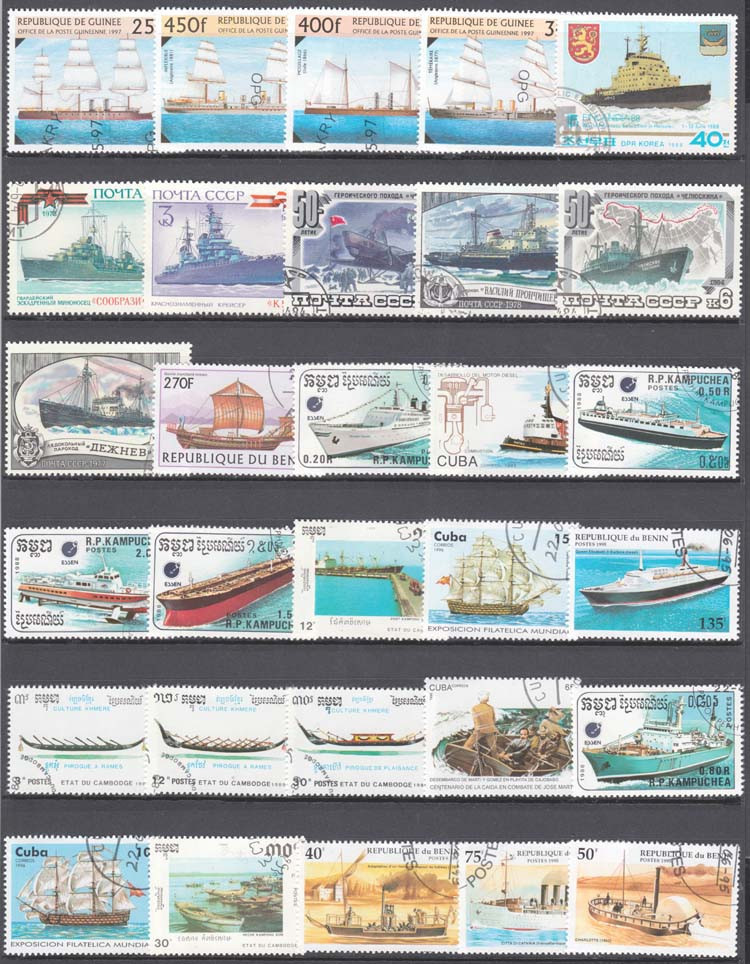 100 แสตมป์พิเศษเรือและเรือใบคอ - Collectible Vintage Postage Stamps บทวิจารณ์และราคา
